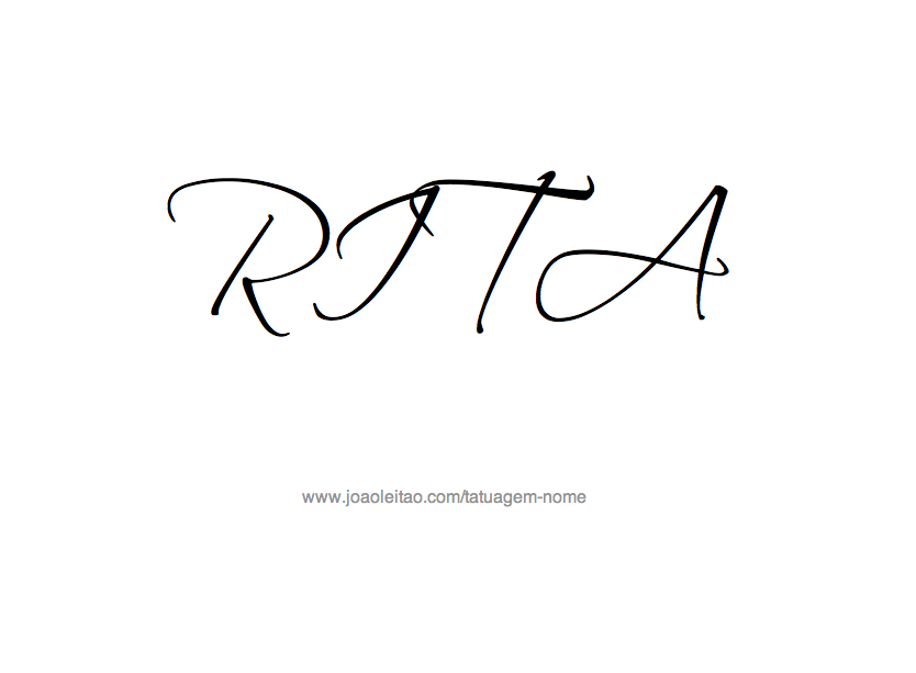 Desenho de Tatuagem com o Nome Rita