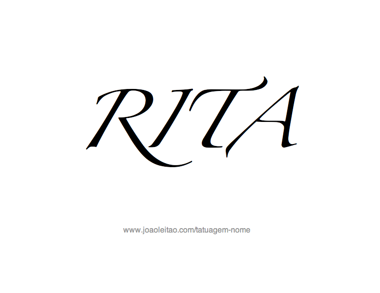 Desenho de Tatuagem com o Nome Rita