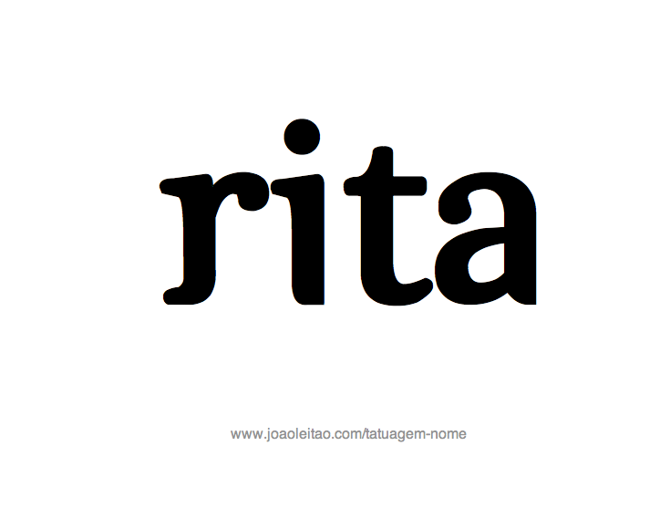 Desenho de Tatuagem com o Nome Rita