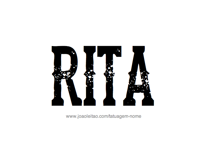 Desenho de Tatuagem com o Nome Rita