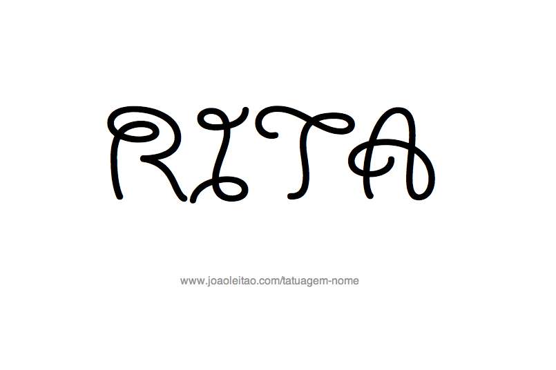 Desenho de Tatuagem com o Nome Rita