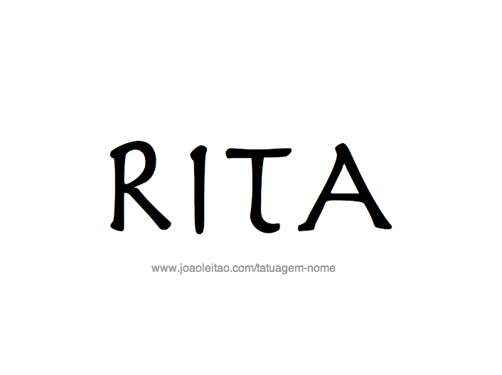 Desenho de Tatuagem com o Nome Rita