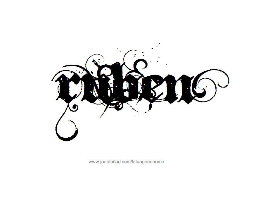 Desenho de Tatuagem com o Nome Rúben