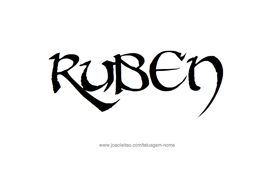 Desenho de Tatuagem com o Nome Rúben