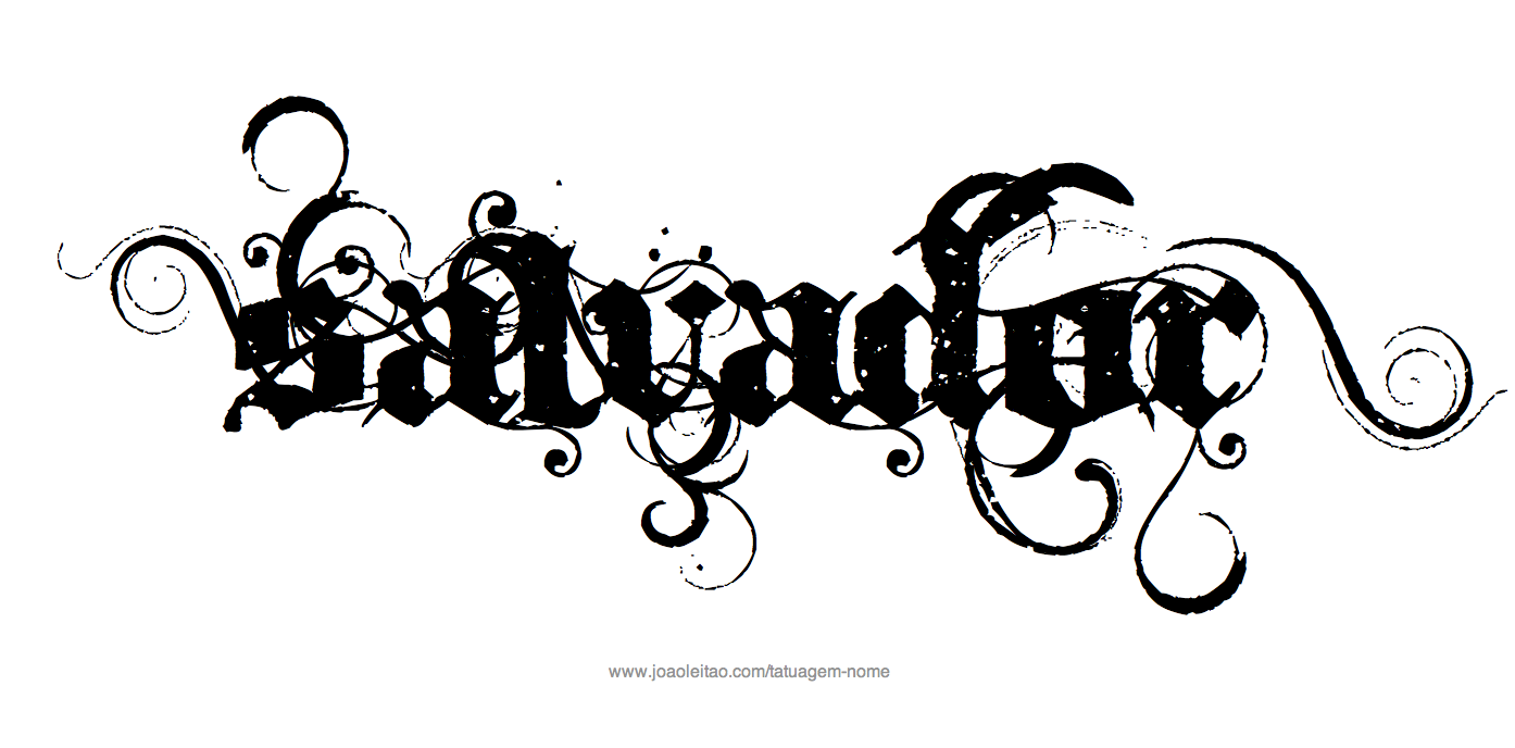 Desenho de Tatuagem com o Nome Salvador 
