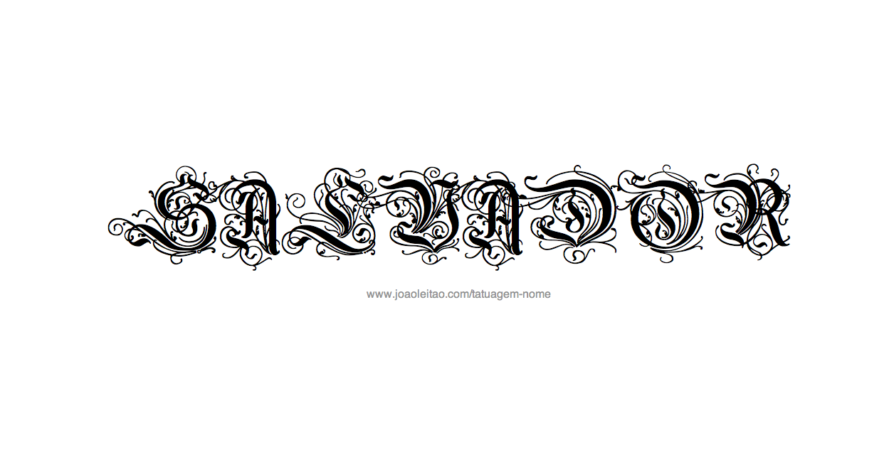 Desenho de Tatuagem com o Nome Salvador 