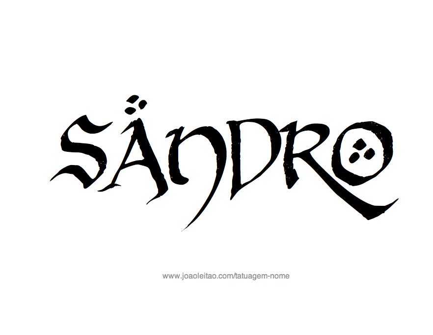 Desenho de Tatuagem com o Nome Sandro