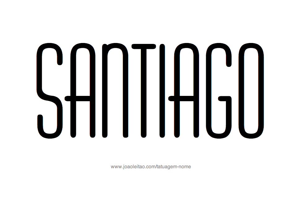 Desenho de Tatuagem com o Nome Santiago