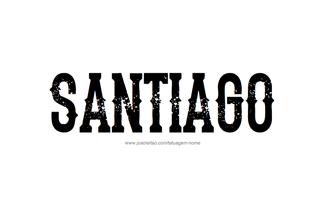 Desenho de Tatuagem com o Nome Santiago