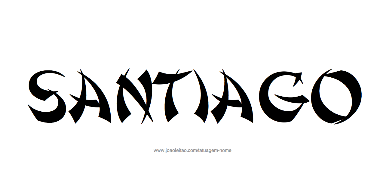 Desenho de Tatuagem com o Nome Santiago