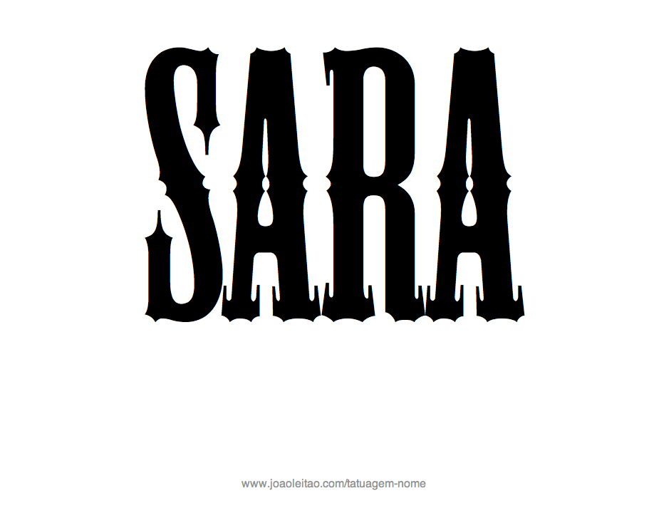 Desenho de Tatuagem com o Nome Sara