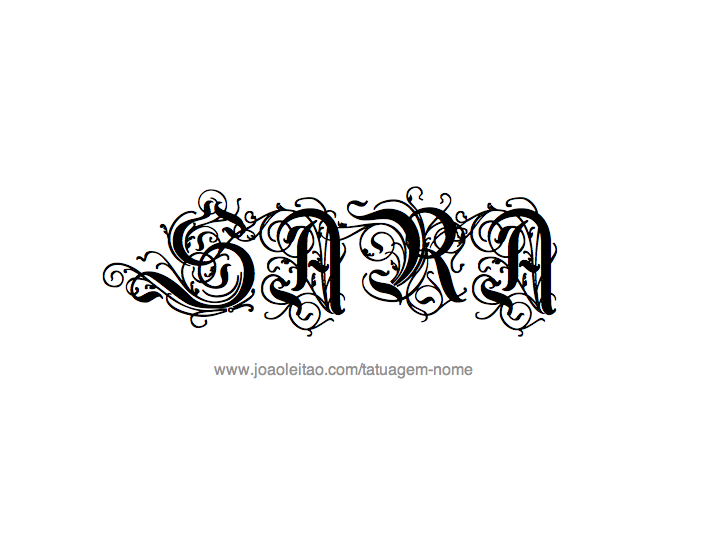 Desenho de Tatuagem com o Nome Sara