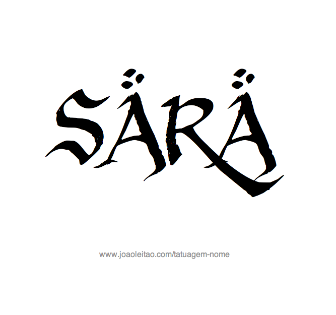 Desenho de Tatuagem com o Nome Sara