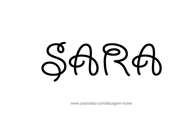 Desenho de Tatuagem com o Nome Sara