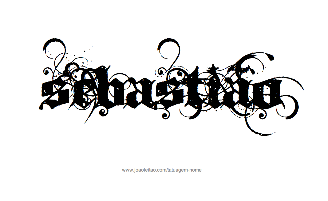 Desenho de Tatuagem com o Nome Sebastiao