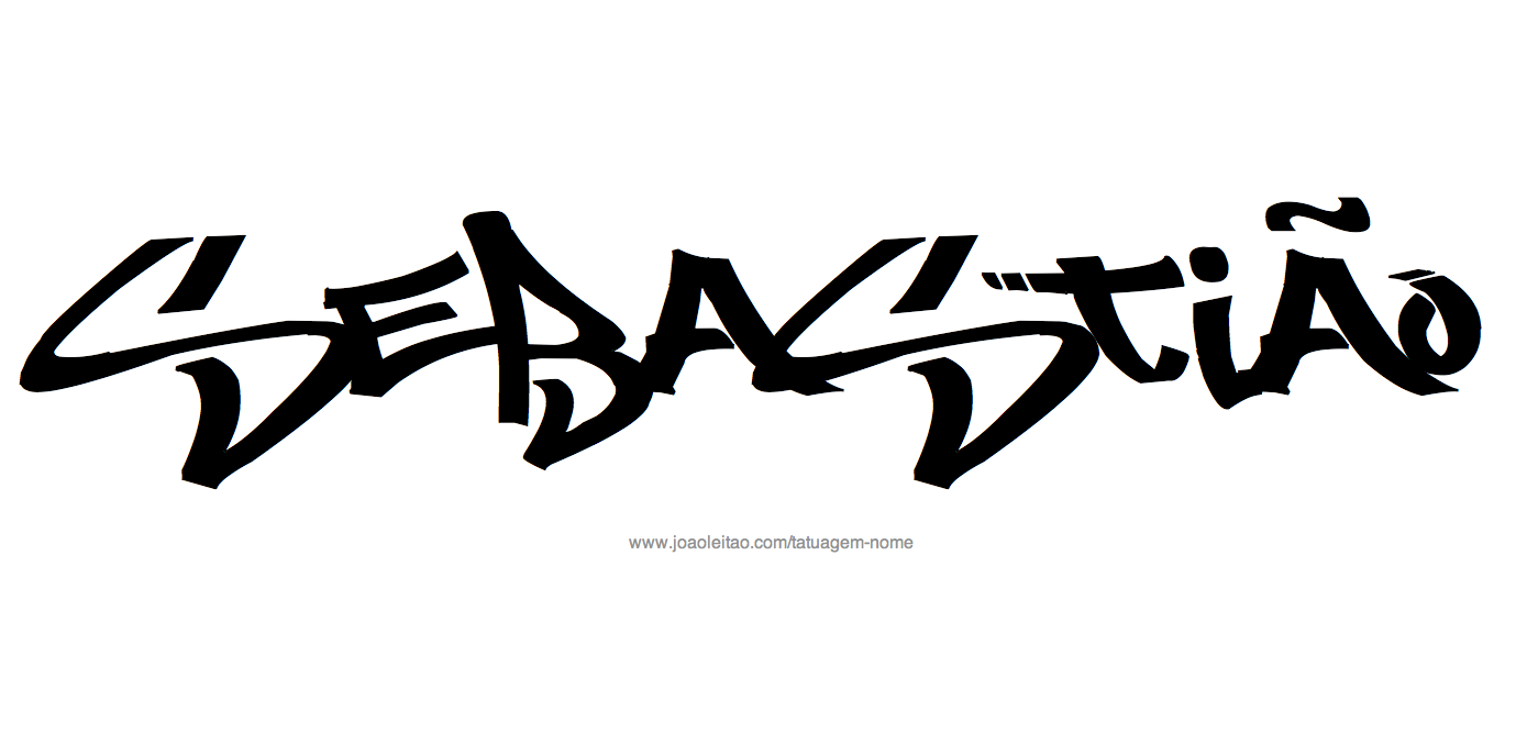 Desenho de Tatuagem com o Nome Sebastiao