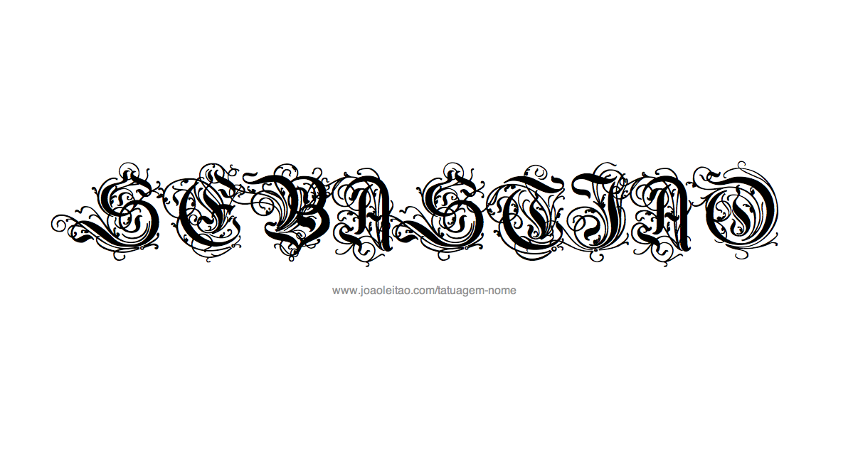 Desenho de Tatuagem com o Nome Sebastiao