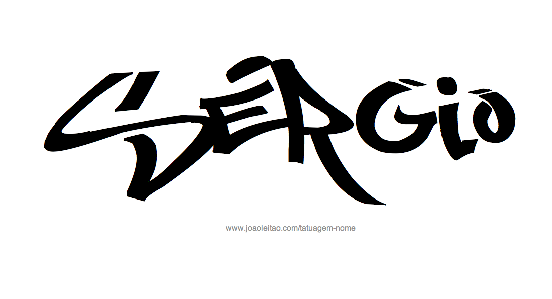 Desenho de Tatuagem com o Nome Sergio