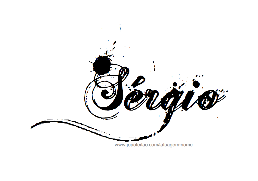 Desenho de Tatuagem com o Nome Sergio