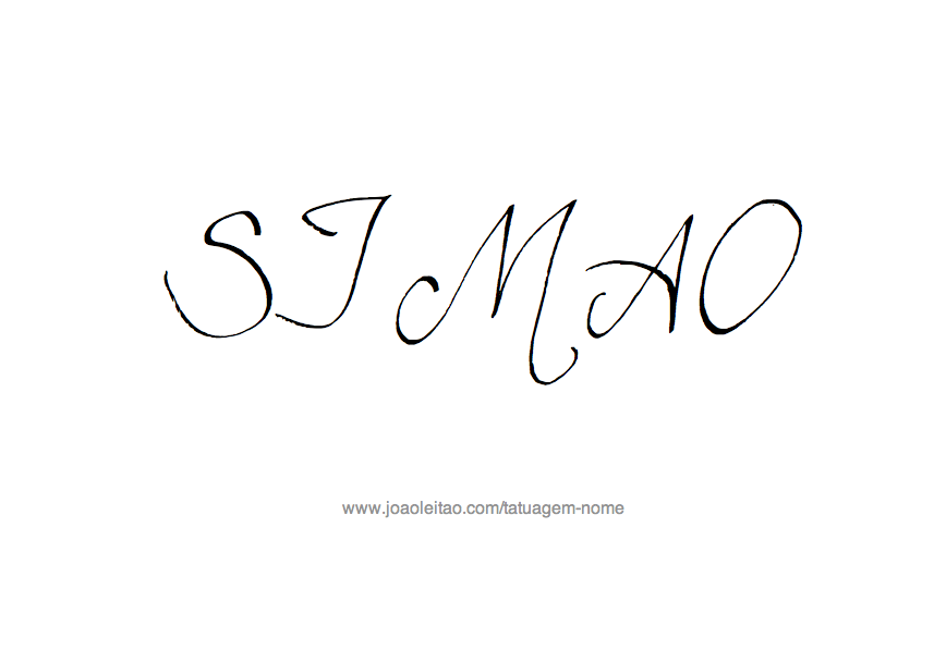 Desenho de Tatuagem com o Nome Simão