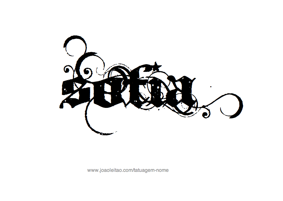 Desenho de Tatuagem com o Nome Sofia
