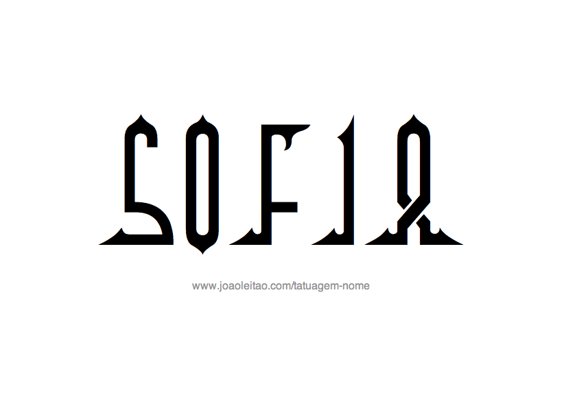 Desenho de Tatuagem com o Nome Sofia