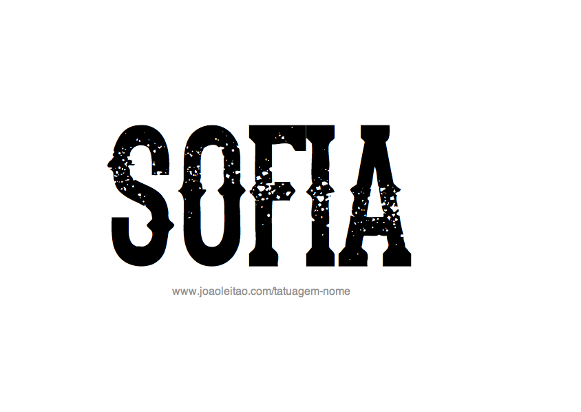 Desenho de Tatuagem com o Nome Sofia