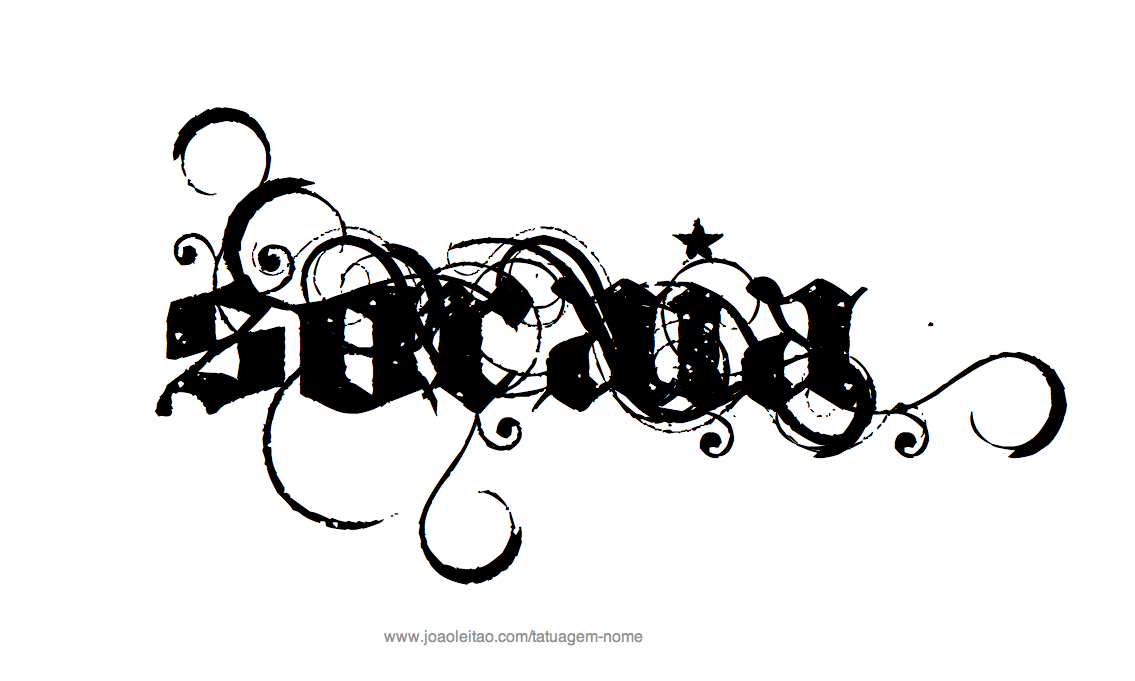 Desenho de Tatuagem com o Nome Soraia
