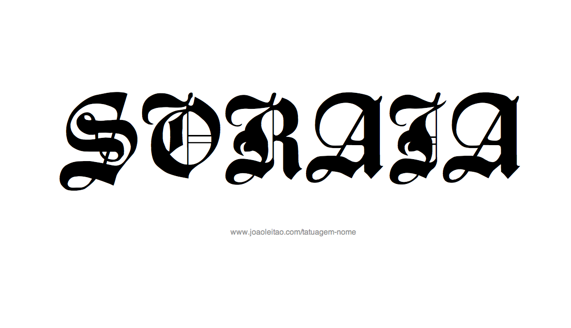 Desenho de Tatuagem com o Nome Soraia
