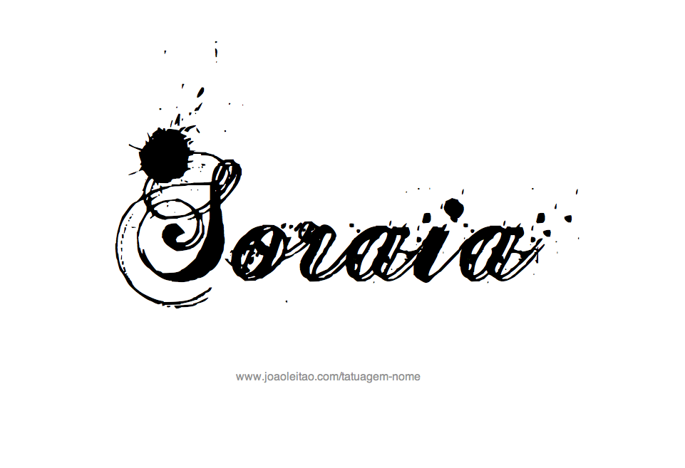 Desenho de Tatuagem com o Nome Soraia