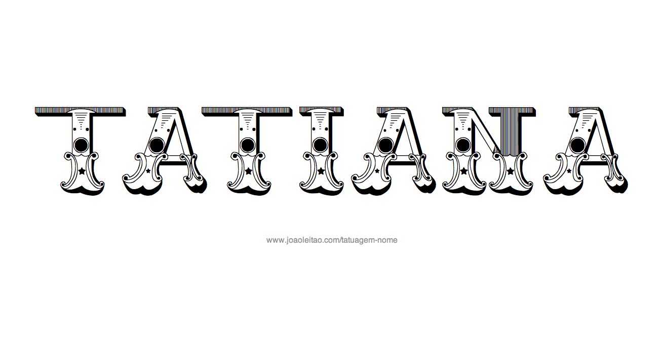 Desenho de Tatuagem com o Nome Tatiana