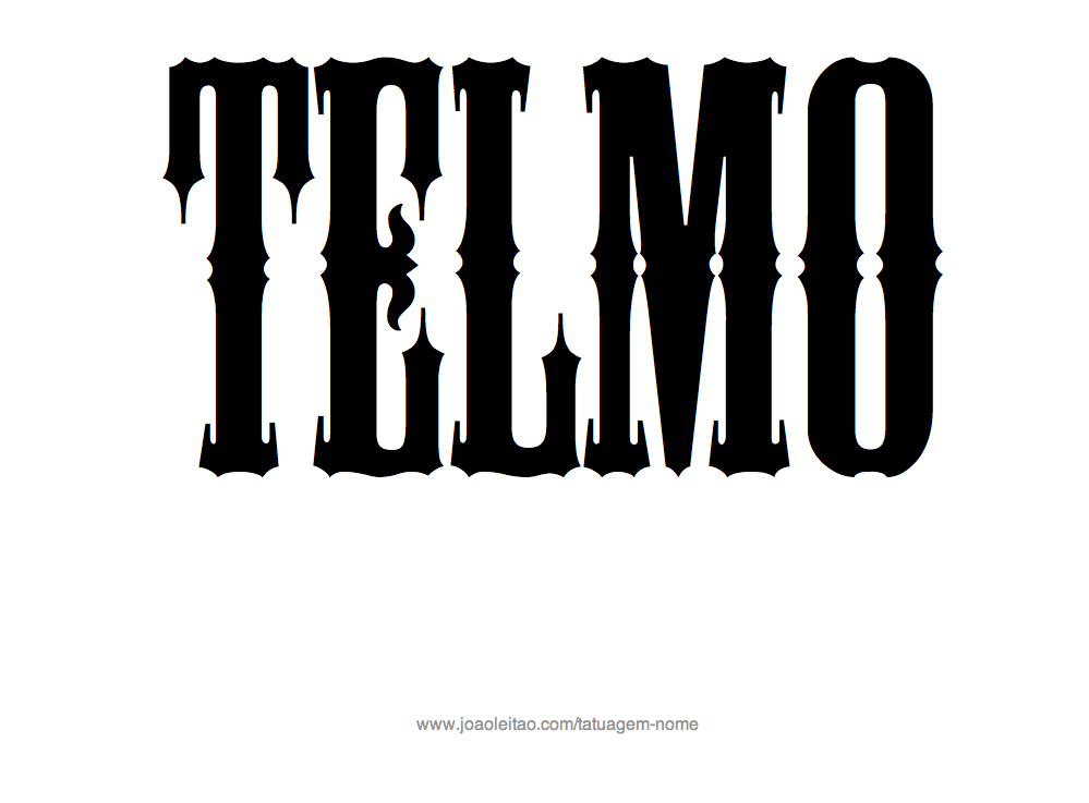 Desenho de Tatuagem com o Nome Telmo