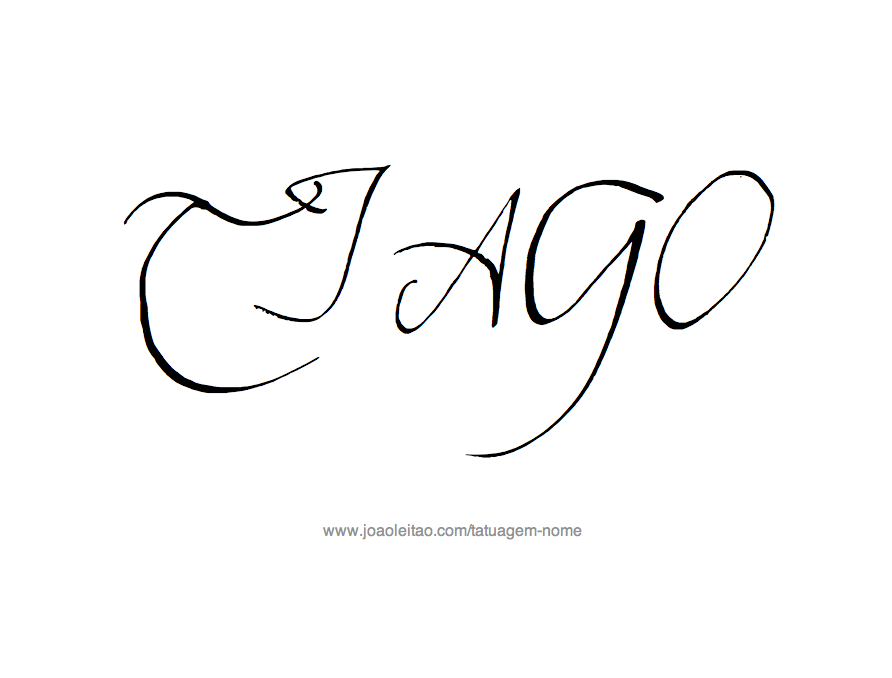 Desenho Tatuagem com o Nome Tiago