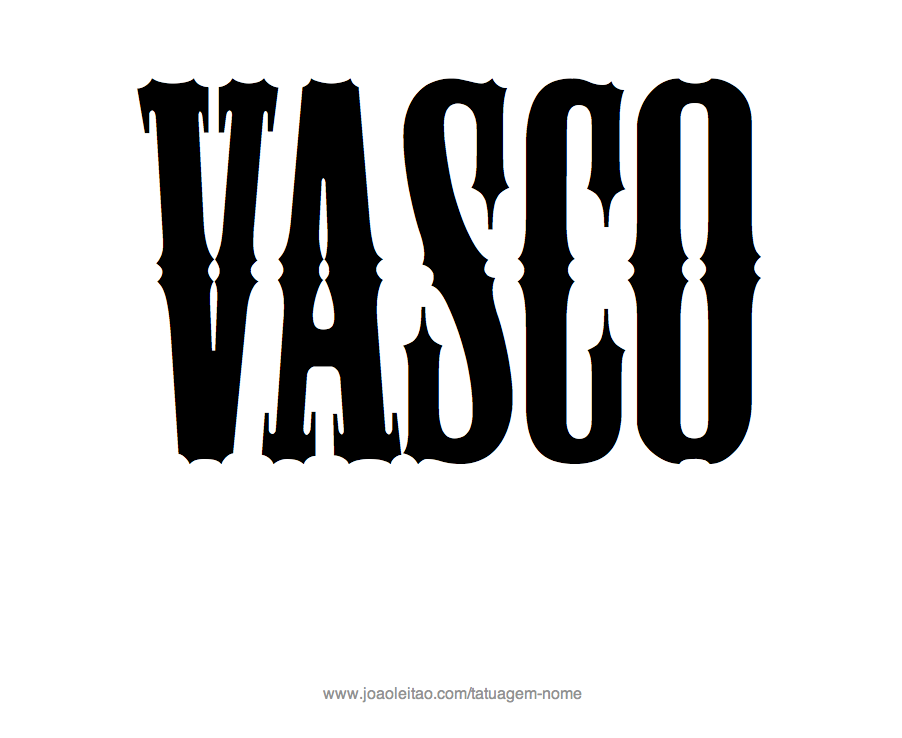 Desenho de Tatuagem com o Nome Vasco