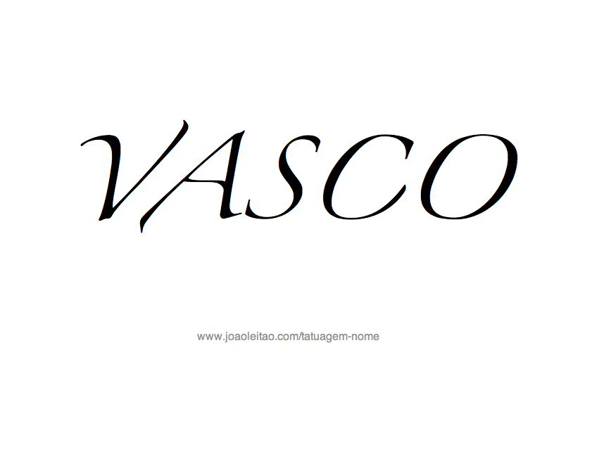 Desenho de Tatuagem com o Nome Vasco