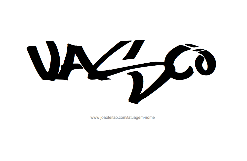 Desenho de Tatuagem com o Nome Vasco