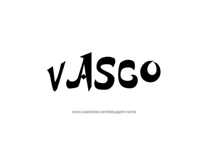 Desenho de Tatuagem com o Nome Vasco
