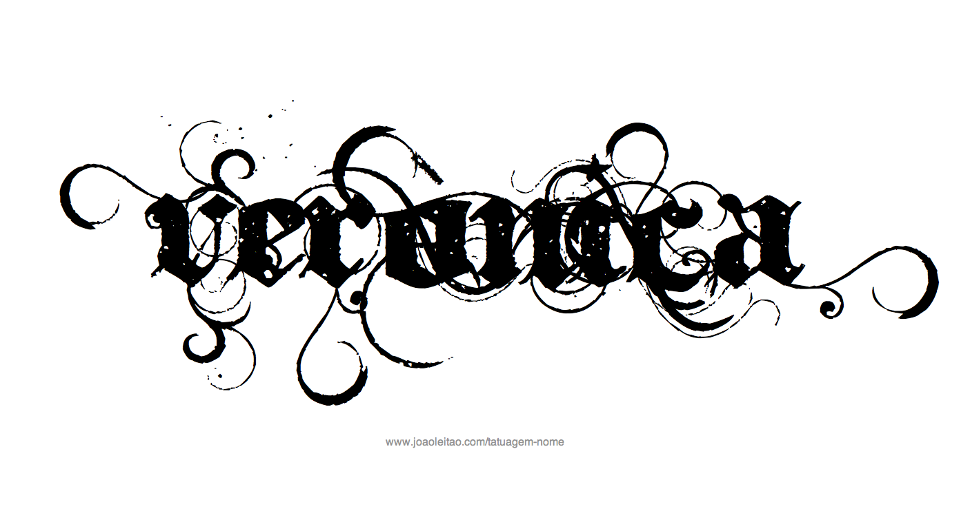 Desenho de Tatuagem com o Nome Veronica