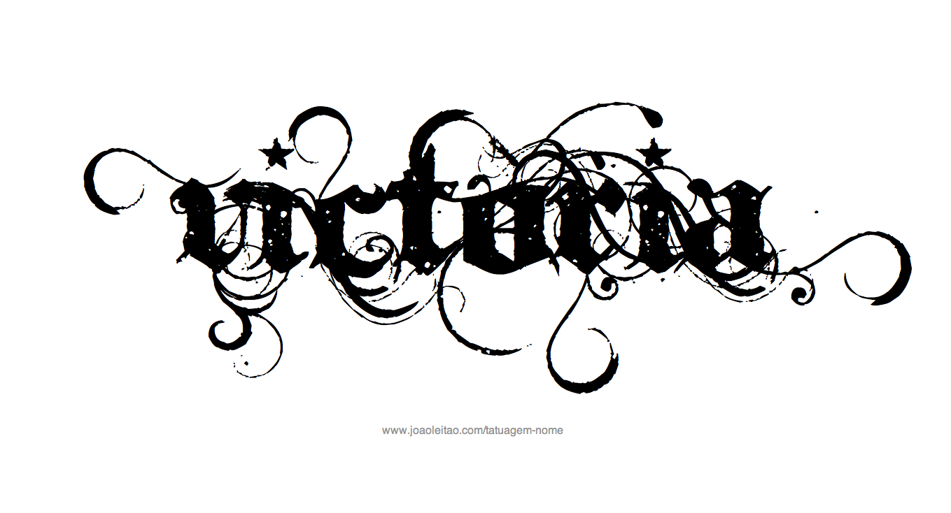 Desenho de Tatuagem com o Nome Victoria