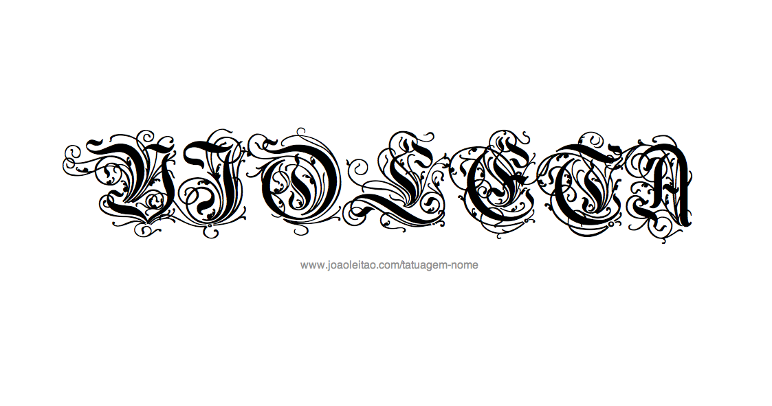 Desenho de Tatuagem com o Nome Violeta