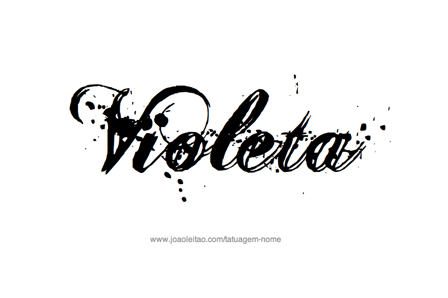 Desenho de Tatuagem com o Nome Violeta