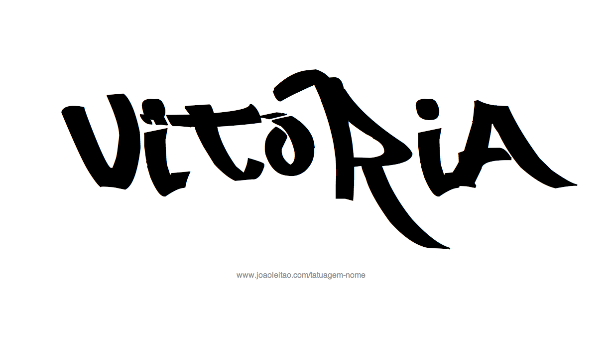 Desenho de Tatuagem com o Nome Vitoria