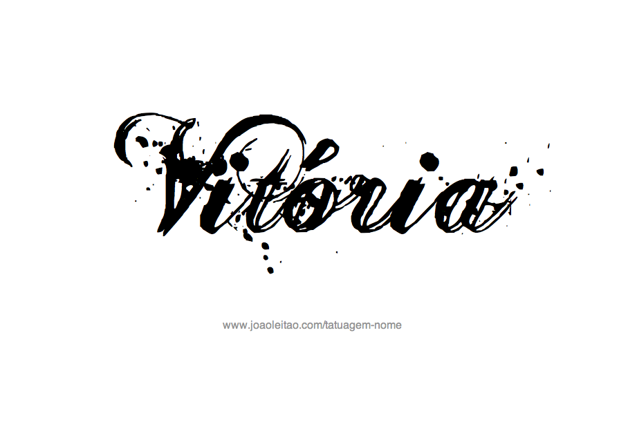 Desenho de Tatuagem com o Nome Vitoria