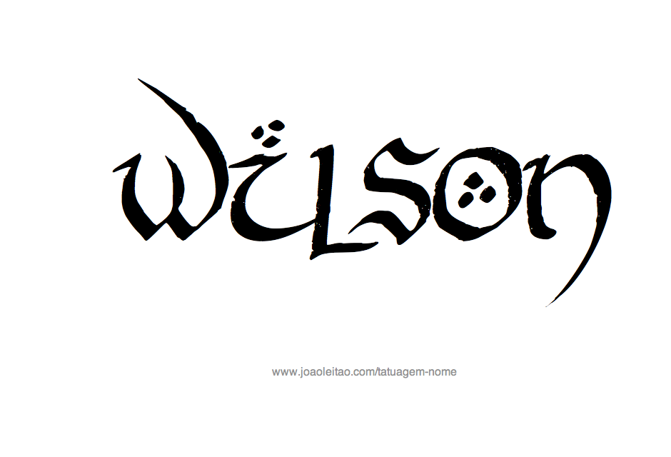 Desenho de Tatuagem com o Nome Wilson