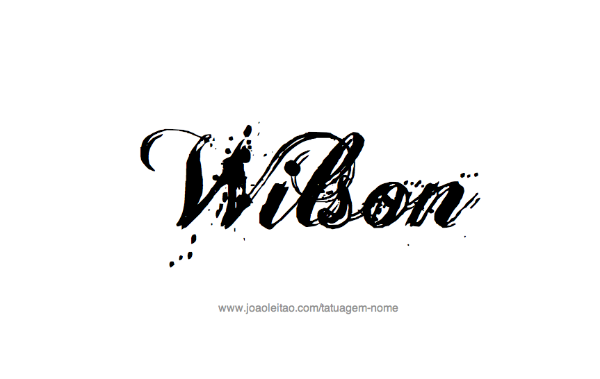 Desenho de Tatuagem com o Nome Wilson