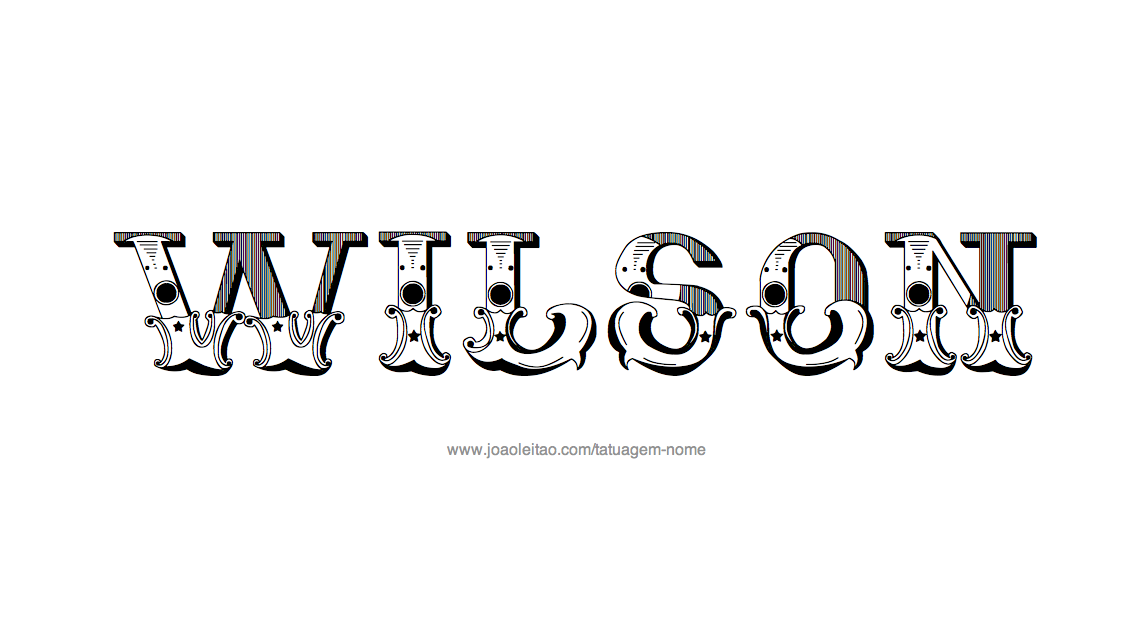 Desenho de Tatuagem com o Nome Wilson