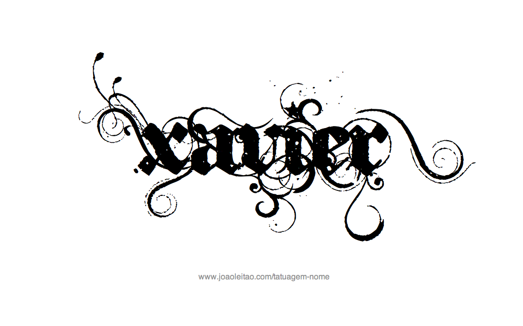 Desenho de Tatuagem com o Nome Xavier