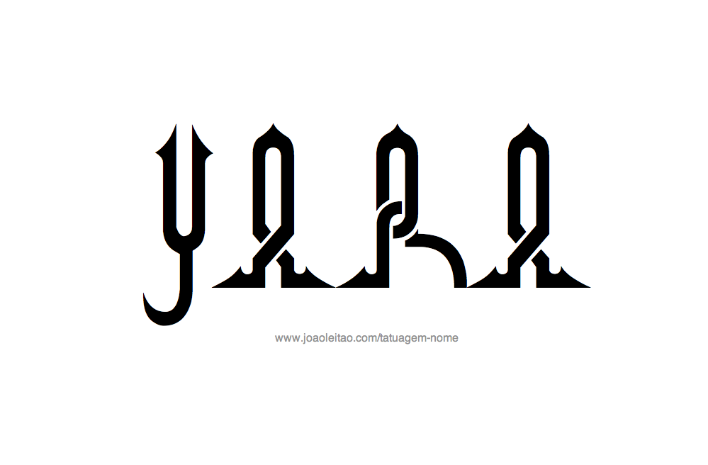 Desenho de Tatuagem com o Nome Yara