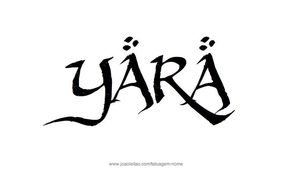 Desenho de Tatuagem com o Nome Yara