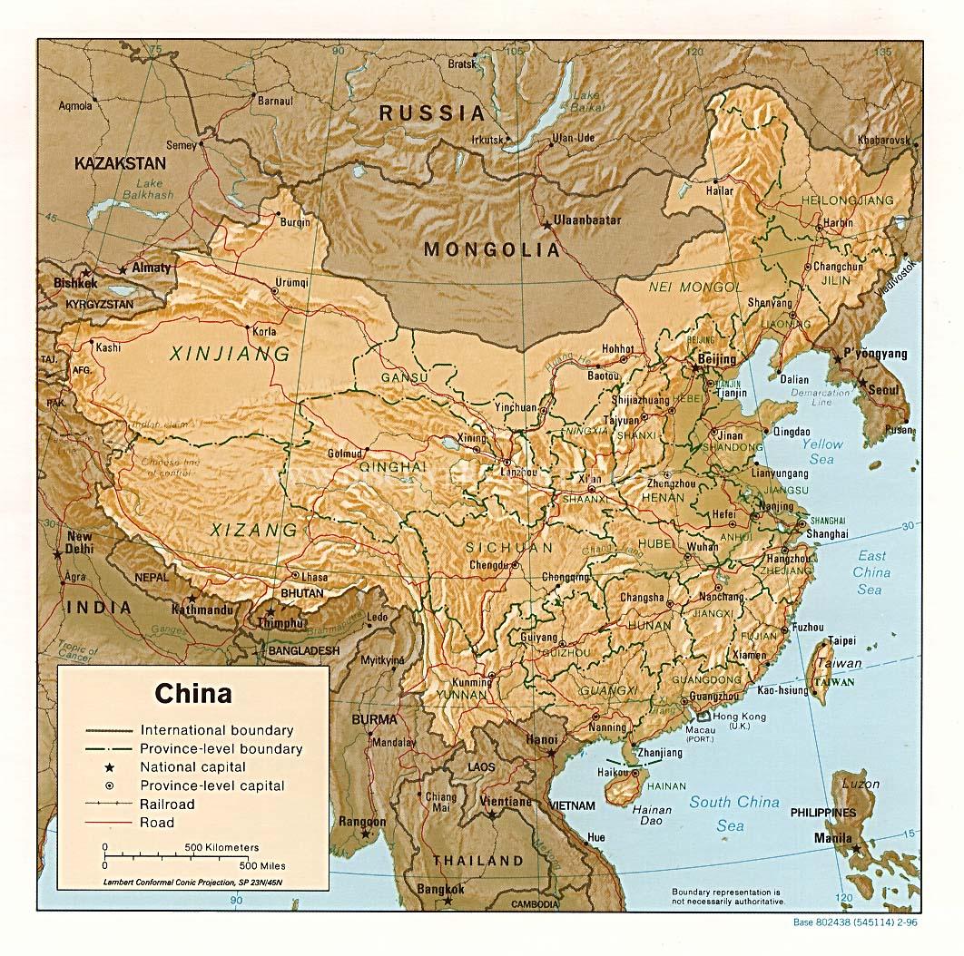 Mapa da China, Mapa Grande da China, China Mapas